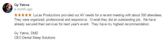 google review av services for conference